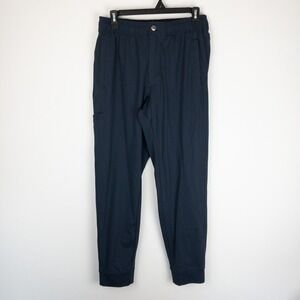 Duluth Trading Co Jogger Pants Mens M x 30 Navy Blue Elastic Waist Stretch